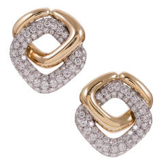 5.10 Carat Diamond Pave Gold Knot Earrings 12