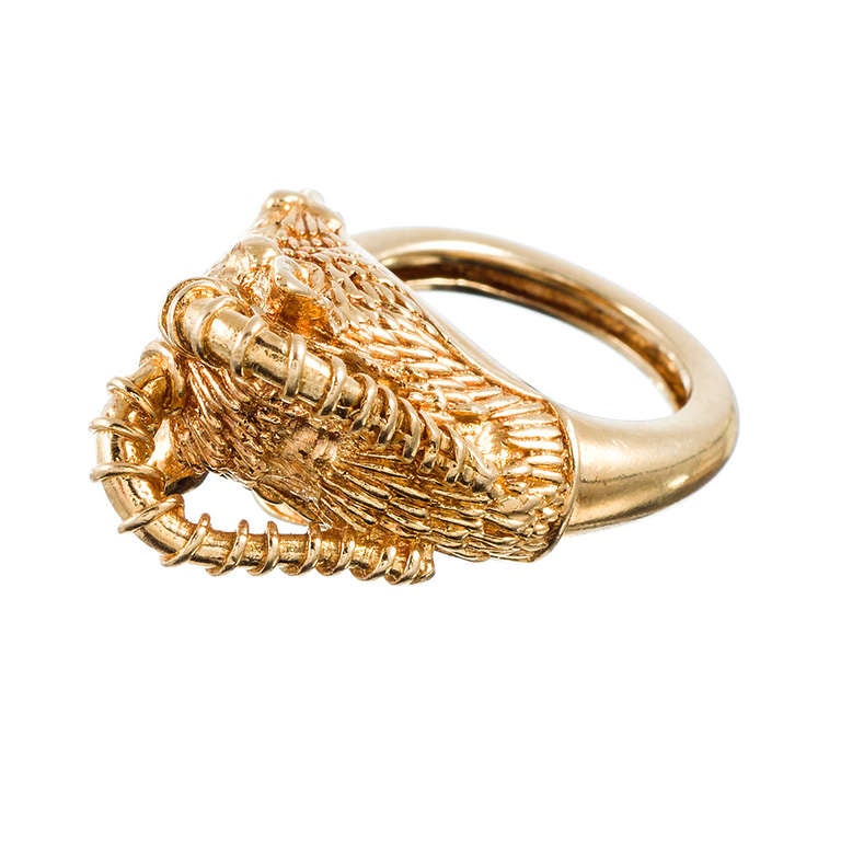 gold ram head ring