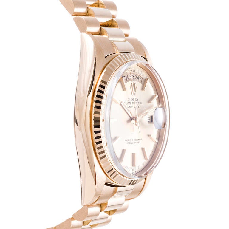 Rolex Yellow Gold Day-Date Wristwatch Ref 1803 circa 1973 In New Condition In Carmel-by-the-Sea, CA