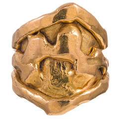 Jean Mahie 1970s Stylized Gold Ring