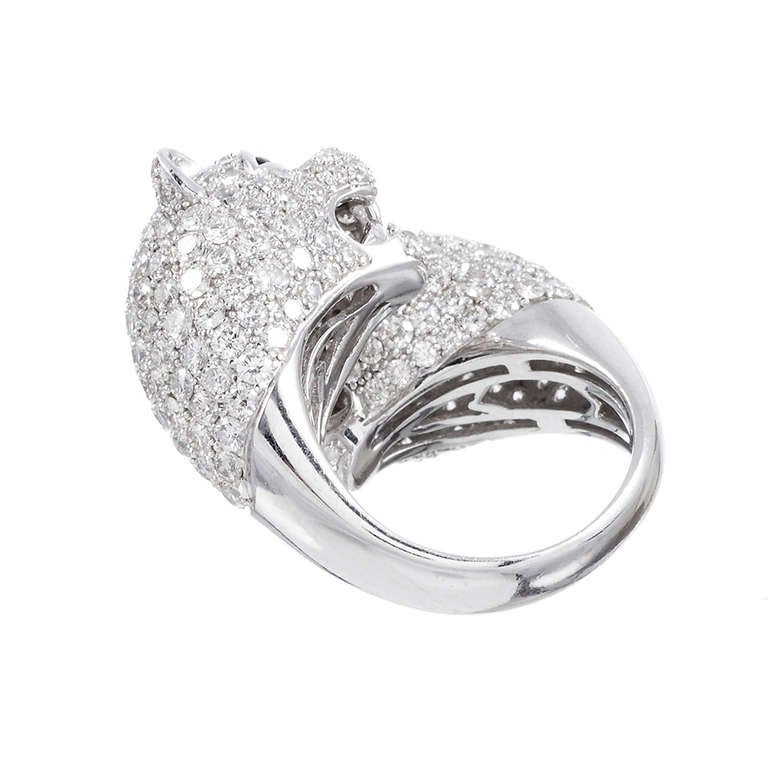 Diamond-Encrusted Double Panther Bypass Ring 2