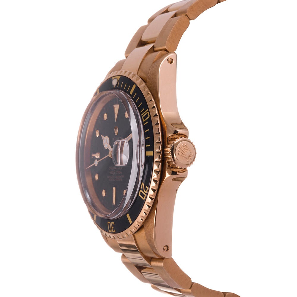 Rolex Yellow Gold Submariner Wristwatch Ref 1680