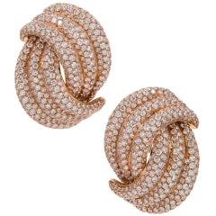 Palmiero Italian Diamond Gold Knot Earrings