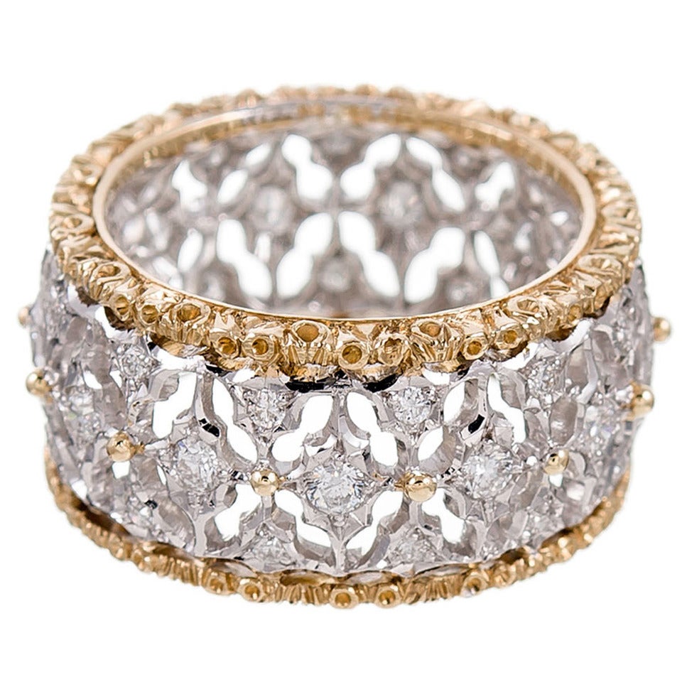 Buccellati Diamond Gold Eternity Ring