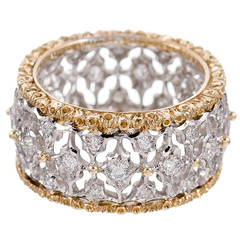 Vintage Buccellati Diamond Gold Eternity Ring