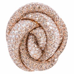 Italian Palmiero Diamond Rose Gold Knot Ring