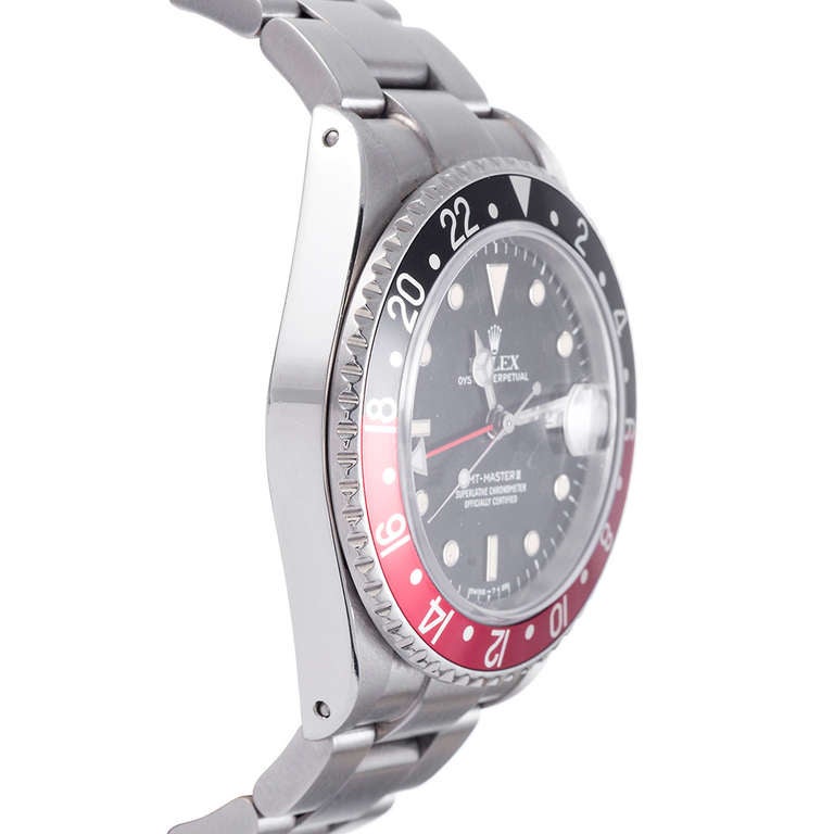 Rolex Stainless Steel GMT-Master Wristwatch with Mark I Dial Ref 16760 In Excellent Condition In Carmel-by-the-Sea, CA