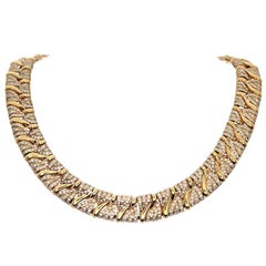 Bulgari Diamond and Yellow Gold Collar Necklace