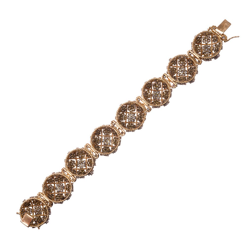 Diamond Gold Orb Cluster Bracelet In Excellent Condition In Carmel-by-the-Sea, CA