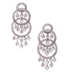 21.50 Carat Diamond Gold Chandelier Earrings