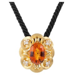 Henry Dunay Extra Fine Citrine Substantial Gold Pendant/Brooch