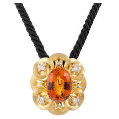 HENRY DUNAY Extra Fine Citrine Substantial Gold Pendant/Brooch 2