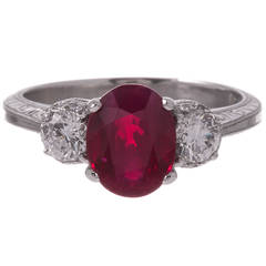 1.78 Carat Ruby Diamond Ring by Tacori