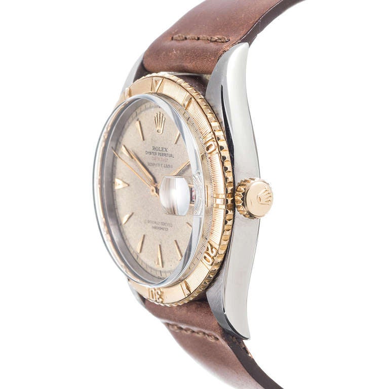 Rolex Stainless Steel and Gold Thunderbird Watch Retailed by Serpico y Laino