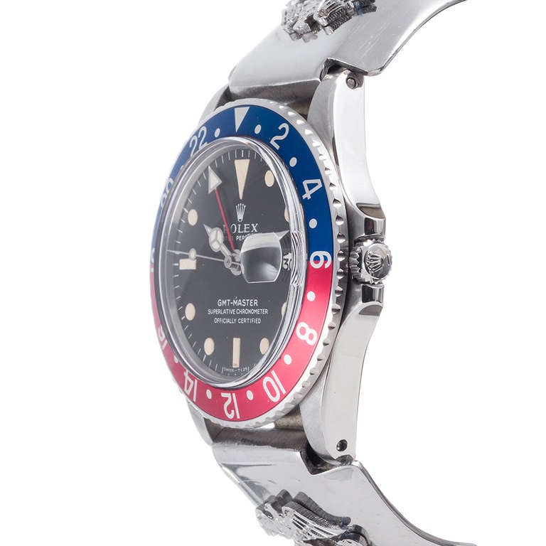 Rolex Stainless Steel GMT-Master Wristwatch with "Olangapo" Bracelet