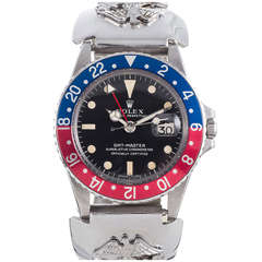 Rolex Stainless Steel GMT-Master Wristwatch with "Olangapo" Bracelet