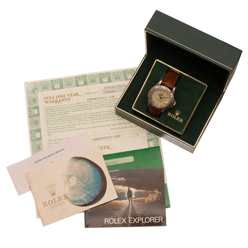 Rolex Explorer II Cream Rail Dial Wristwatch Ref 16550 with Box & Papers 1