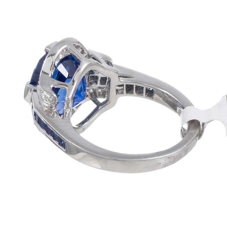 6.05 Carat Oval No Heat Sapphire Ring at 1stDibs