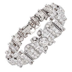 Elaborate Mid-Century Platinum and Diamond Bracelet