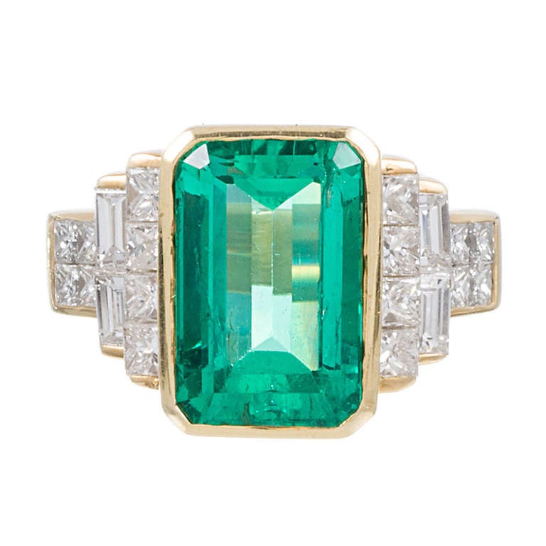 7.00 Carat Emerald and Diamond Ring