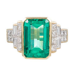 7.00 Carat Emerald and Diamond Ring