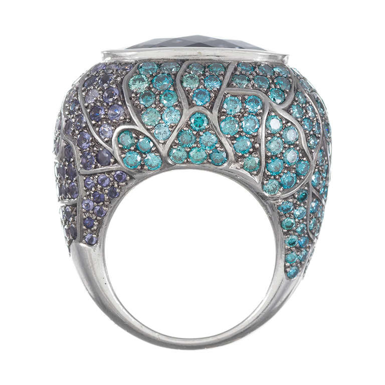 Women's Faceted Tanzanite and Gemstone Cocktail Ring