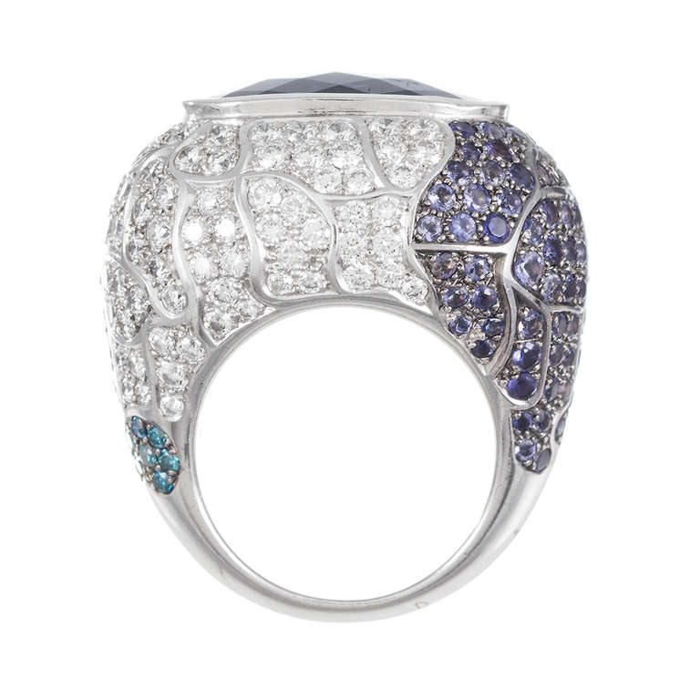 Faceted Tanzanite and Gemstone Cocktail Ring 1