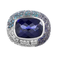 Faceted Tanzanite and Gemstone Cocktail Ring
