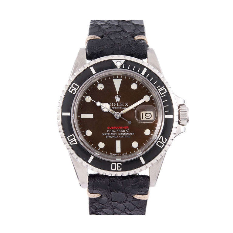 Rolex Stainless Steel Meters First Submariner Ref 1680 with Tropical Brown Dial