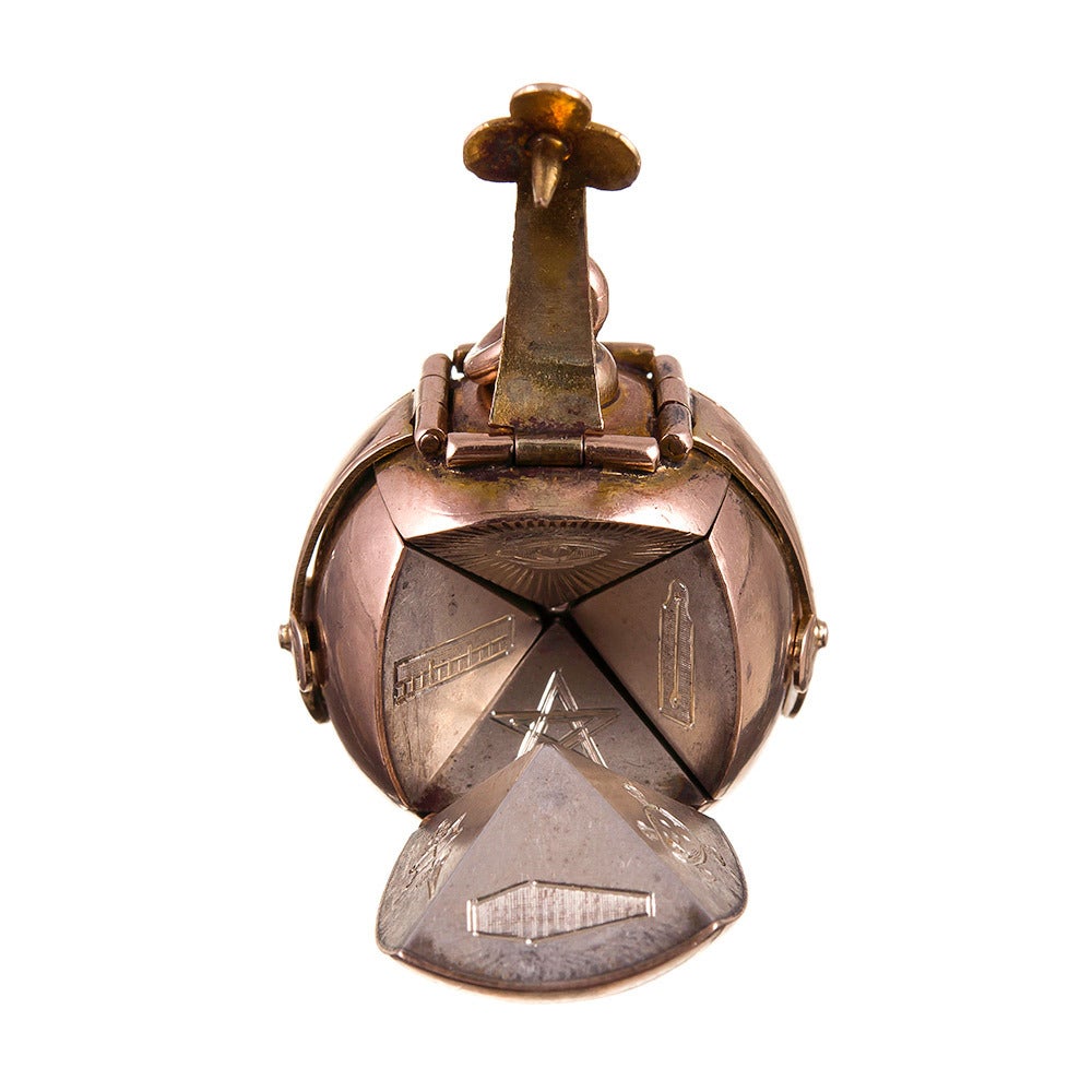 Victorian Masonic Ball Pendant In Excellent Condition In Carmel-by-the-Sea, CA