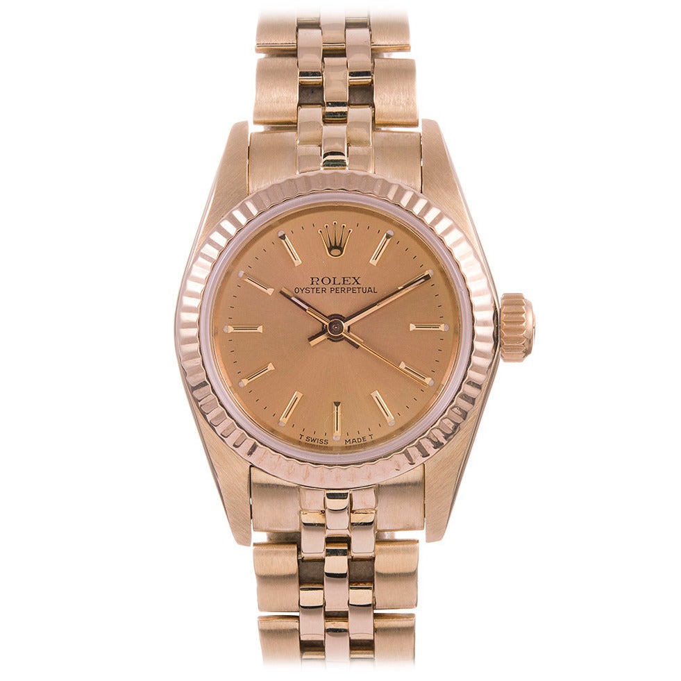 Rolex Lady's Yellow Gold Oyster Perpetual Wristwatch