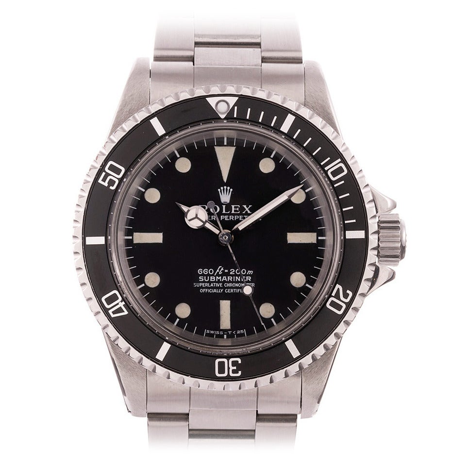 Rolex Stainless Steel Submariner Wristwatch Ref 5512