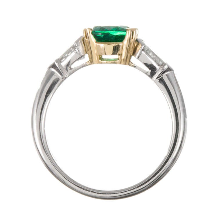 Women's 1.90 Carat Emerald and Kite Diamonds Ring