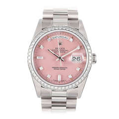 Vintage Rolex Day-Date White Gold with "ROSE STELLA" Diamond Dial