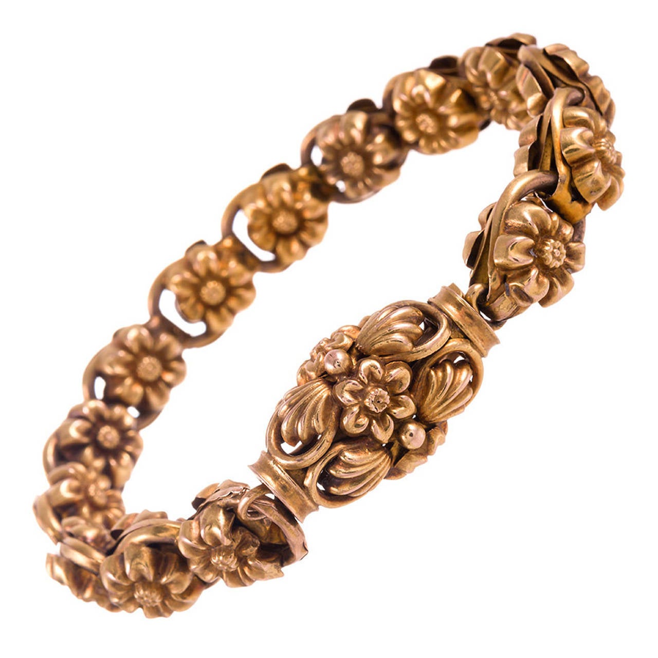 Victorian Golden Flower Garland Bracelet