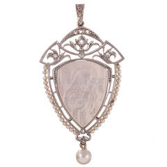 Edwardian Mother-of-Pearl “Madonna and Child” Pendant