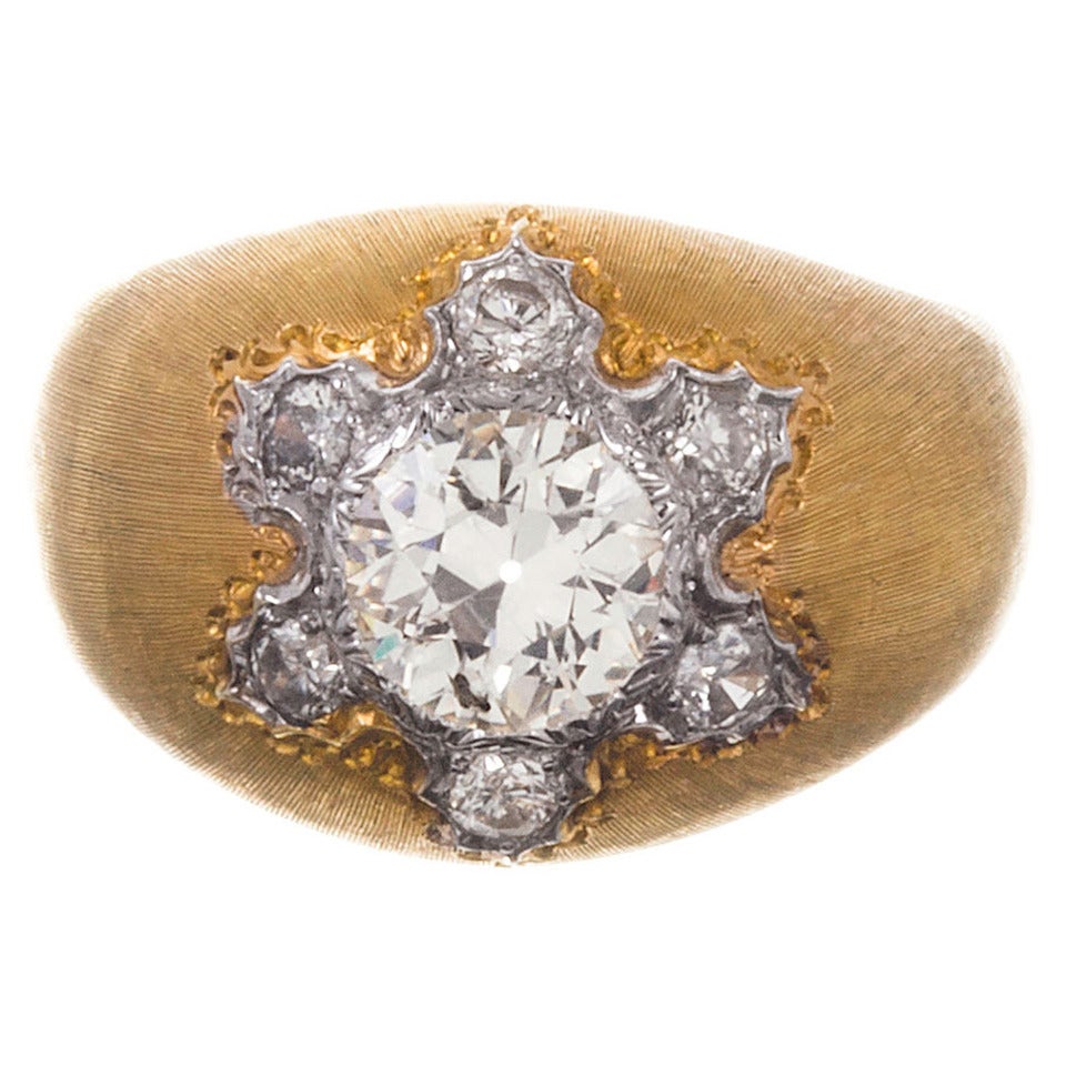 Buccellati Diamond Sunburst Ring with Original Box