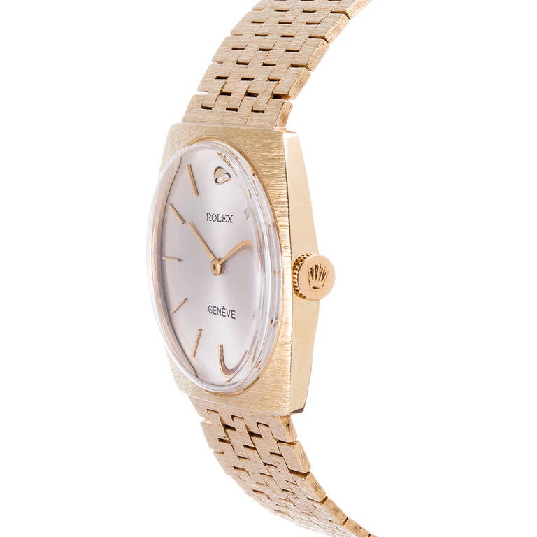 Rolex Lady's Yellow Gold Cellini Wristwatch with Bark Finish circa 1970s