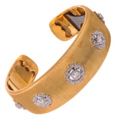 Buccellati Diamond Cluster Cuff Bracelet