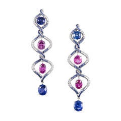 Mauboussin Sapphire Diamond Drop Earrings