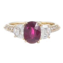 1.52 Carat Ruby and Diamond Ring