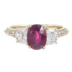 1.52 Carat Ruby and Diamond Ring 5