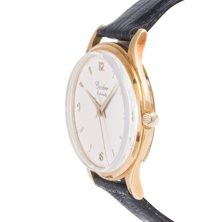 Cartier Yellow Gold Oversized Automatic Wristwatch circa 1950s