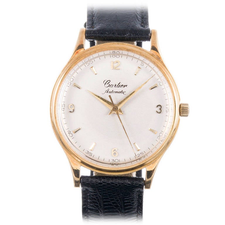 Cartier Yellow Gold Oversized Automatic Wristwatch circa 1950s at 1stDibs