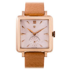 Rolex Yellow Gold Square “Ciccolatone” Automatic Wristwatch