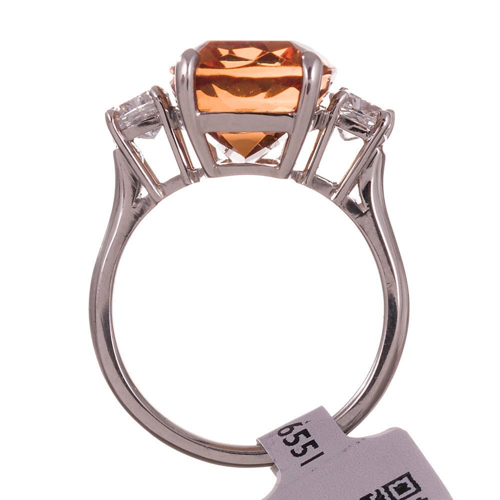 Women's 14.75 Carat Imperial Topaz Diamond Platinum Ring