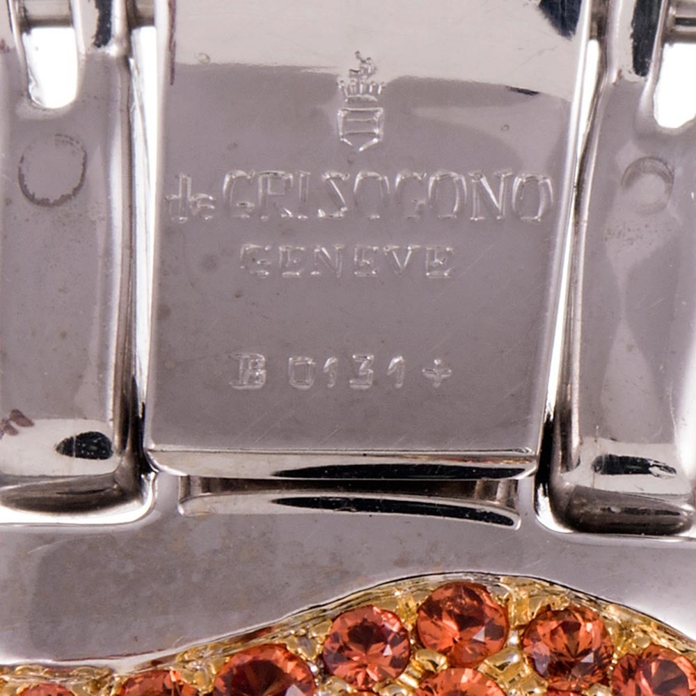 Women's de Grisogono Orange Sapphire Diamond gold Earrings
