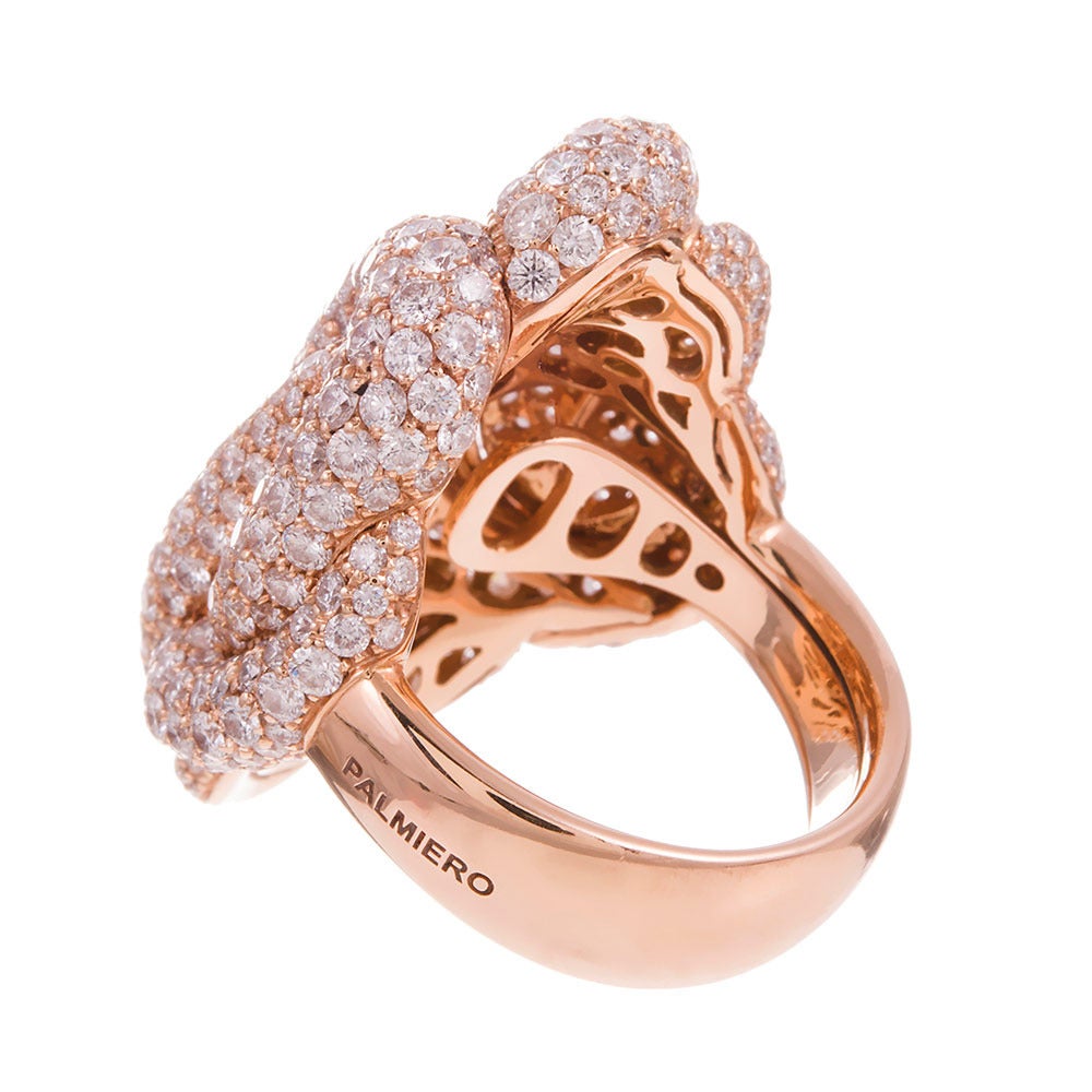 Palmeiro Italian Diamond Gold Knot Cluster Ring 1