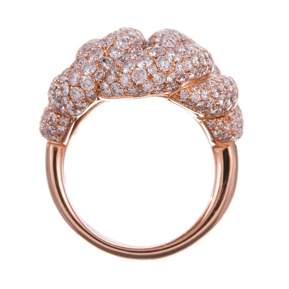 Women's Palmeiro Italian Diamond Gold Knot Cluster Ring