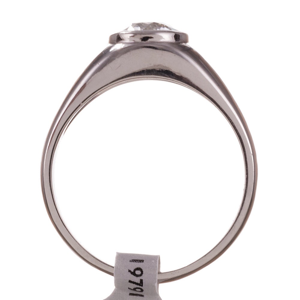 Women's or Men's 1.75 Carat Old European Cut Diamond Platinum Gypsy Ring